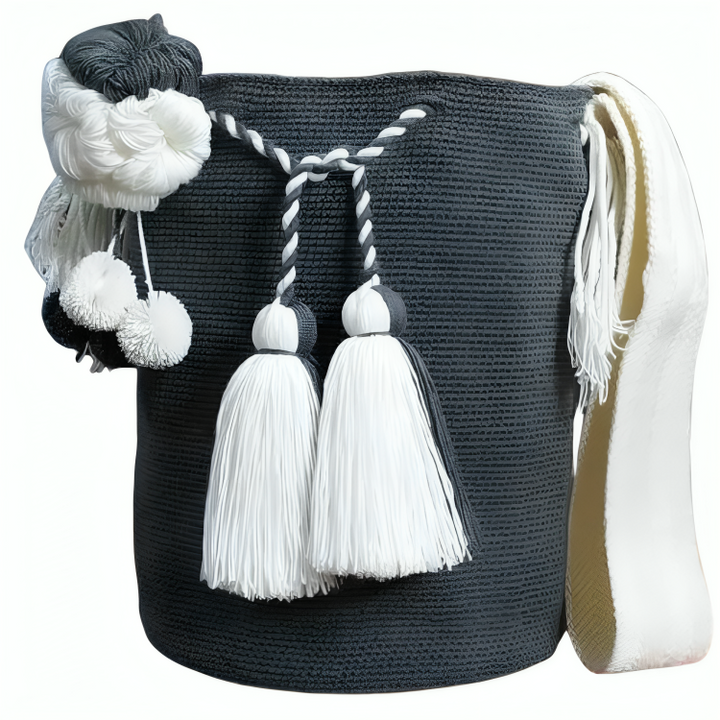 Bolso Wayuu, Artesanía Colombiana, Bolso Etnico, Bolso Gris, Bolso Tejido, Bolso, Wayuu