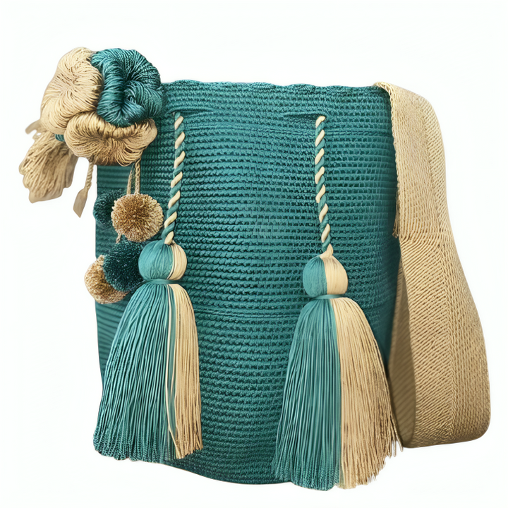 Bolso Wayuu, Artesanía Colombiana, Bolso Etnico, Bolso Verde, Bolso Tejido, Bolso, Wayuu