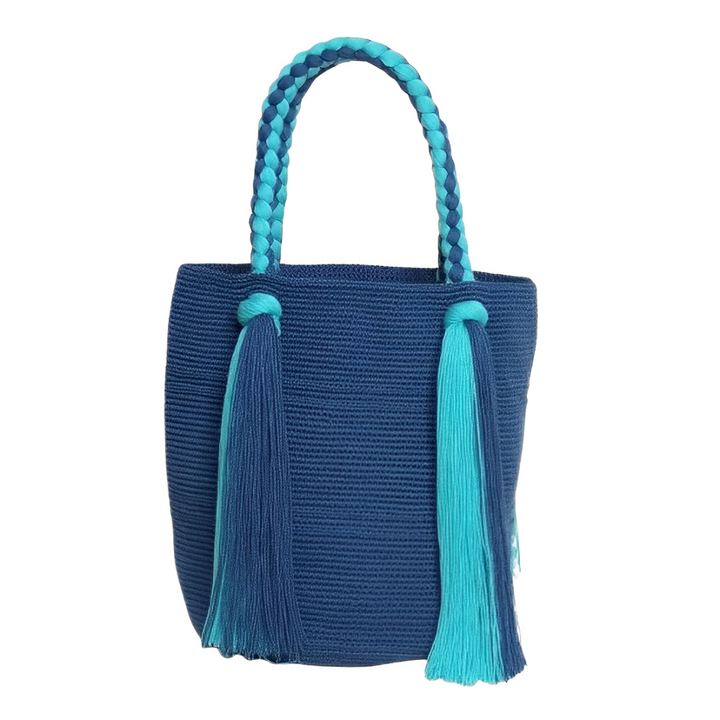 Bolso Wayuu, Artesanía Colombiana, Bolso Etnico, Bolso Azul, Bolso Tejido, Bolso, Wayuu