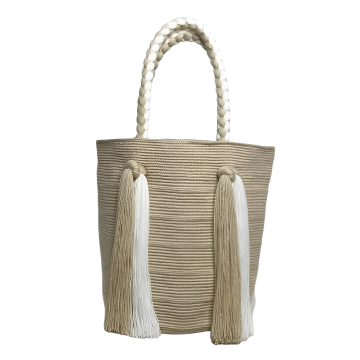 Bolso Wayuu, Artesanía Colombiana, Bolso Etnico, Bolso Trenzado, Bolso Beige, Bolso Tejido, Bolso, Wayuu