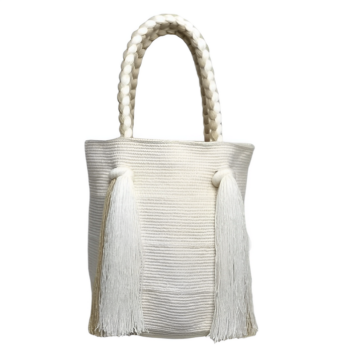 Bolso Wayuu, Artesanía Colombiana, Bolso Etnico, Bolso Trenzado, Bolso Blanco, Bolso Tejido, Bolso, Wayuu