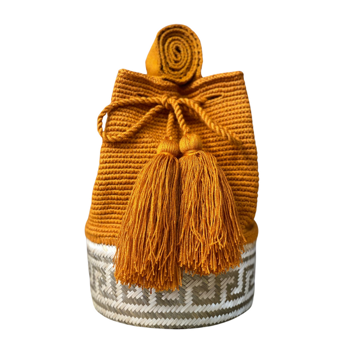 Bolso Wayuu, Artesanía Colombiana, Bolso Etnico, Bolso Naranja, Bolso Tejido, Bolso, Wayuu