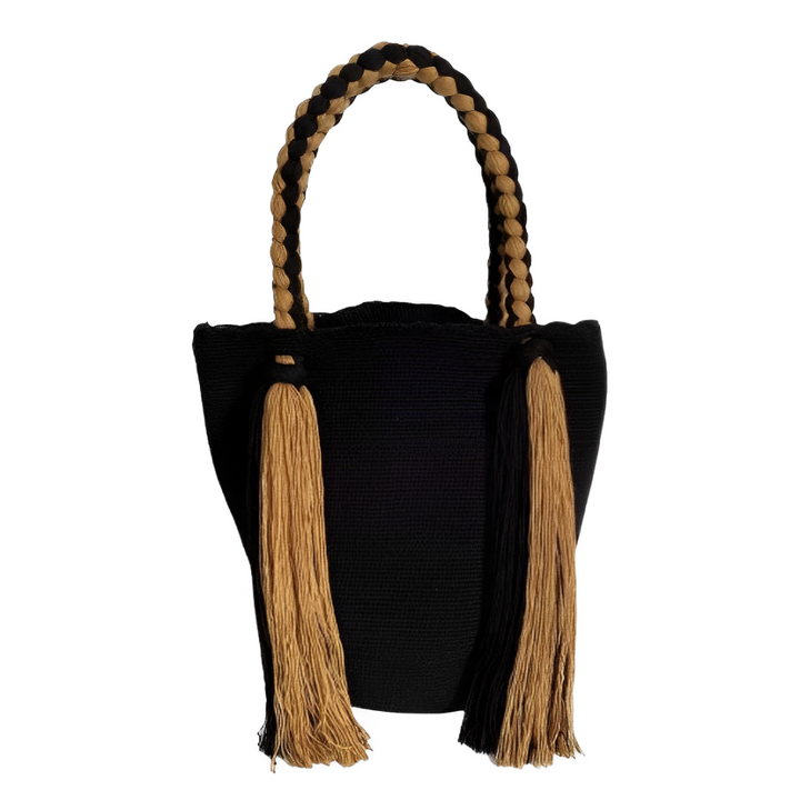 Bolso Wayuu, Artesanía Colombiana, Bolso Etnico, Bolso Trenzado, Bolso Negro, Bolso Tejido, Bolso, Wayuu