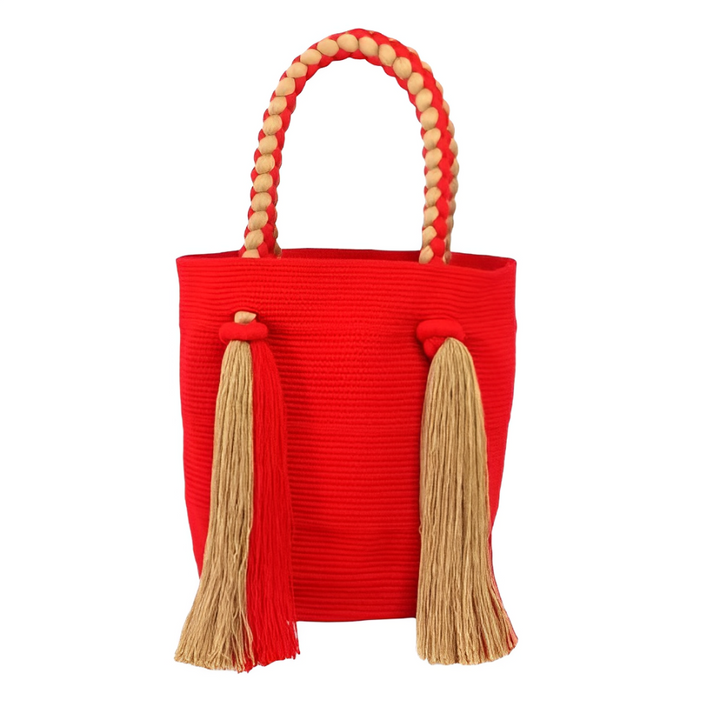 Bolso Wayuu, Artesanía Colombiana, Bolso Etnico, Bolso Rojo, Bolso Tejido, Bolso, Wayuu