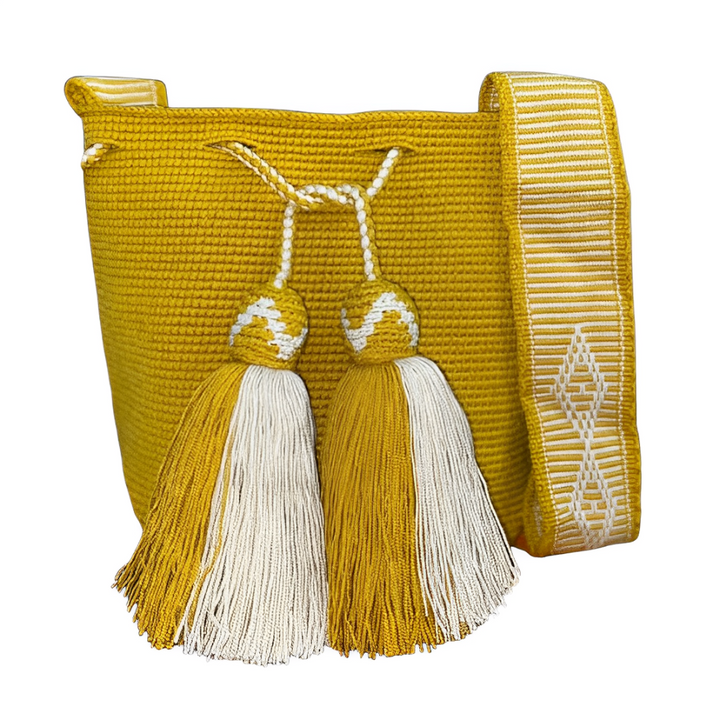 Bolso Wayuu, Artesanía Colombiana, Bolso Etnico, Bolso Amarillo, Bolso Tejido, Bolso, Wayuu
