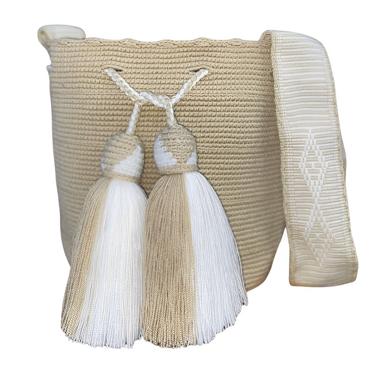 Bolso Wayuu, Artesanía Colombiana, Bolso Etnico, Bolso Beige, Bolso Tejido, Bolso, Wayuu
