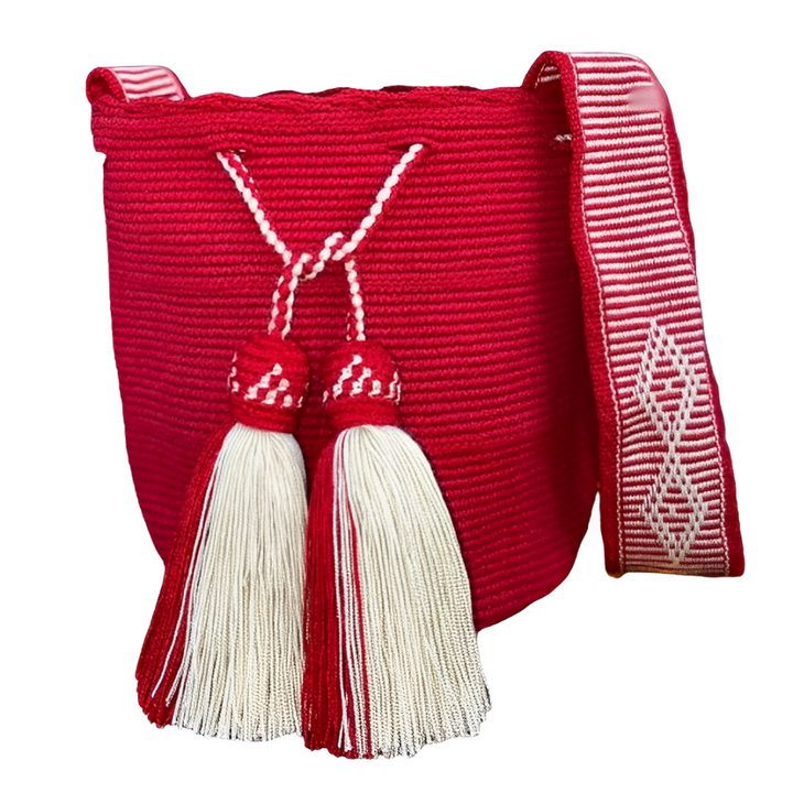Bolso Wayuu, Artesanía Colombiana, Bolso Etnico, Bolso Rojo Bolso Tejido, Bolso, Wayuu
