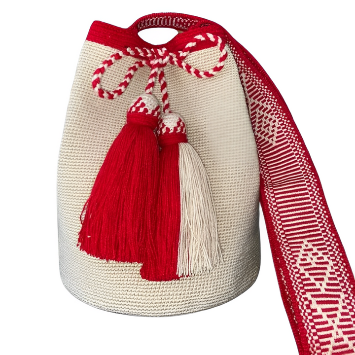 Bolso Wayuu, Artesanía Colombiana, Bolso Etnico, Bolso Rojo, Bolso Tejido, Bolso, Wayuu
