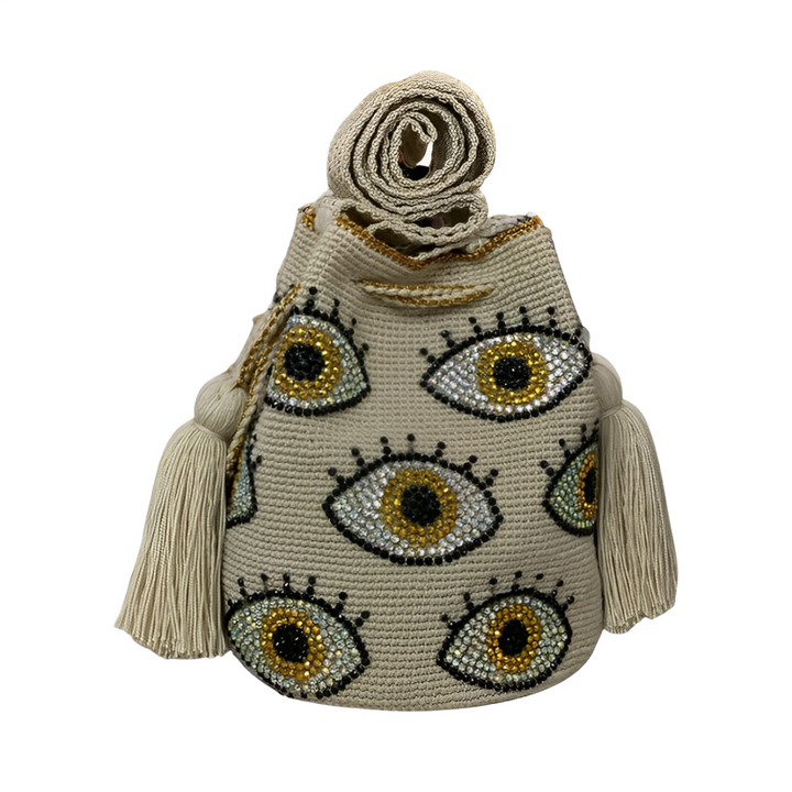 Bolso Wayuu, Artesanía Colombiana, Bolso Etnico, Bolso Trenzado, Bolso Beige, Bolso Tejido, Bolso, Wayuu