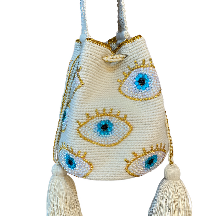 Bolso Wayuu, Artesanía Colombiana, Bolso Etnico, Bolso Trenzado, Bolso Beige, Bolso Tejido, Bolso, Wayuu